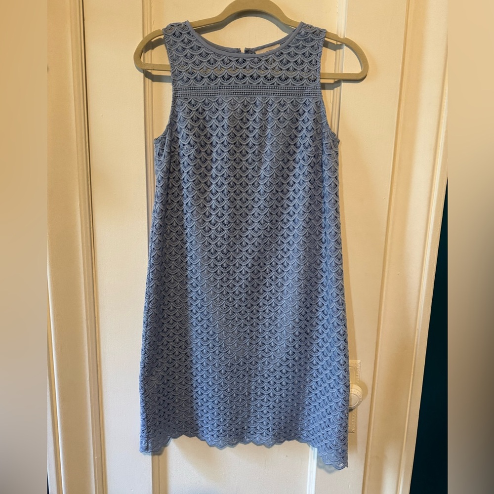 Elegant Blue Lace Dress